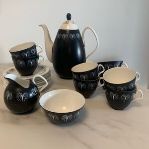 1960 Vintage Domino “Hazel Thumpston” Foley English Bone China Coffee Set for 8